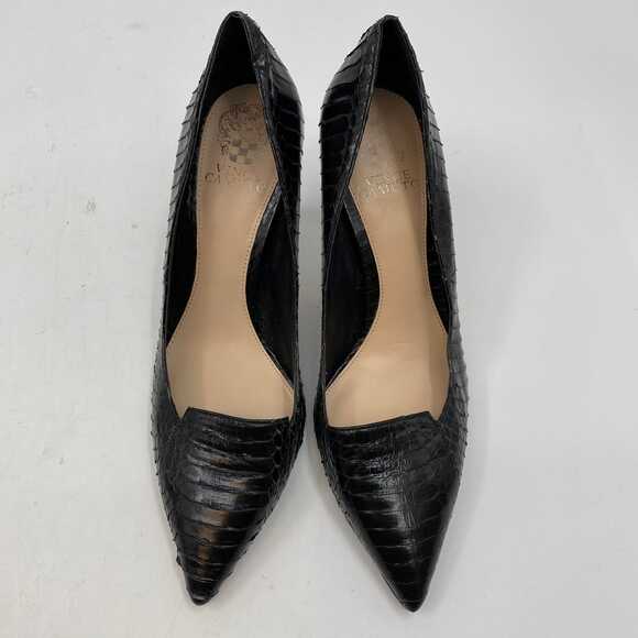 Vince Camuto Black Leather Cone Heel | Women's Size 8.5 - Picture 6 of 7